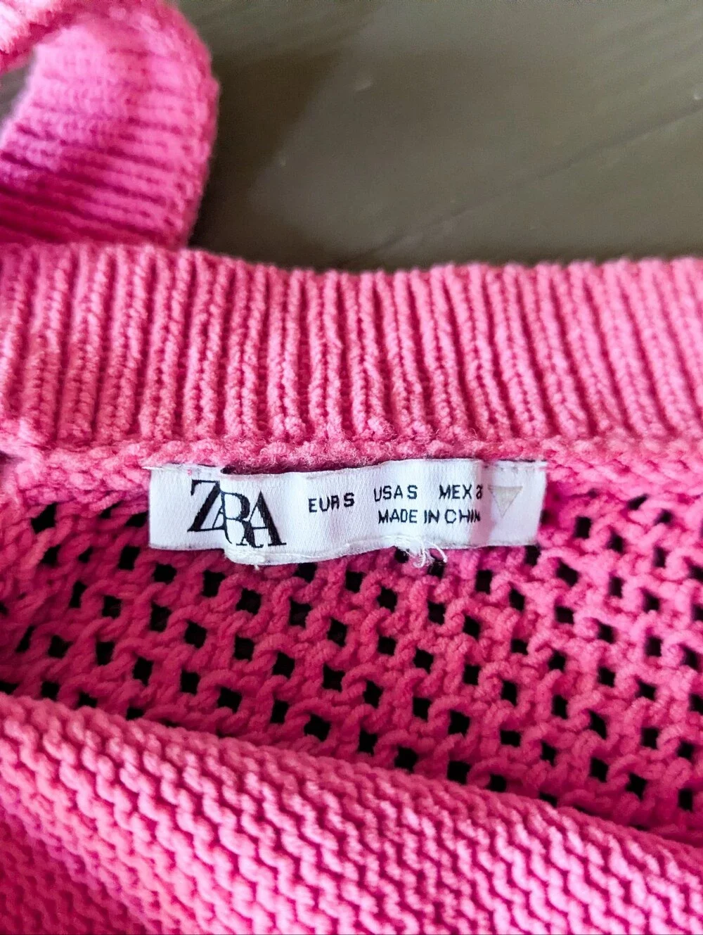 Zara Pink Crochet Halter Crop